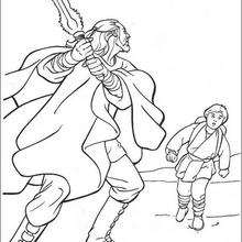 Qui-Gon Jinn and Anakin - Coloring page - MOVIE coloring pages - STAR WARS coloring pages