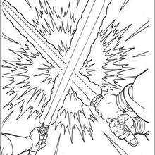 Laser sword duel - Coloring page - MOVIE coloring pages - STAR WARS coloring pages