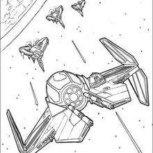 Spaceships war coloring page