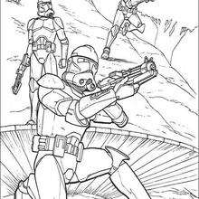 Clone soldiers running coloring page