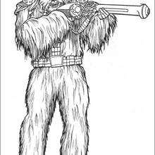 Wookie soldier with a gun - Coloring page - MOVIE coloring pages - STAR WARS coloring pages - WOOKIE coloring pages