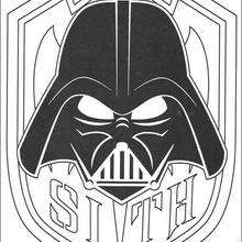 Mask of Darth Vader coloring page