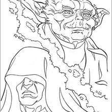 Yoda and Emperor coloring page