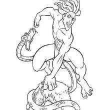 Tarzan Fights Snake coloring page