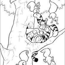 Tigger and the squirrels - Coloring page - DISNEY coloring pages - Winnie The Pooh coloring pages