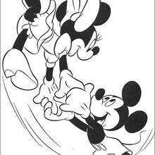 Mickey Mouse and Minnie Mouse dancing coloring page