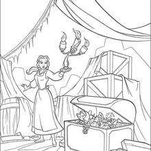 Belle Discovers the Christmas Chest coloring page
