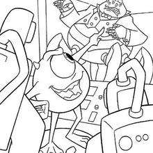 Waternoose and Mike coloring page