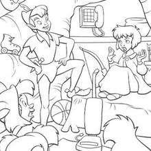 Peter Pan and Wendy - Coloring page - DISNEY coloring pages - Peter Pan coloring pages