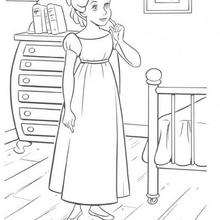 Wendy in her house - Coloring page - DISNEY coloring pages - Peter Pan coloring pages