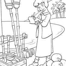 Wendy with fruits - Coloring page - DISNEY coloring pages - Peter Pan coloring pages