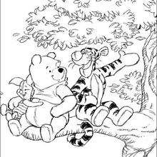 Winnie the Pooh,Tigger and Piglet coloring page